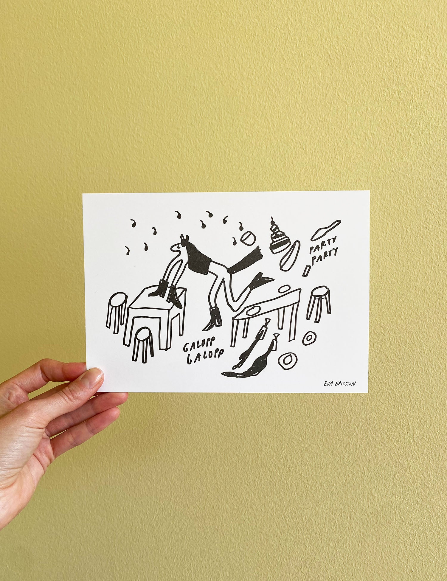 EVA ERICSSON "Galopp Galopp Party Party" Postcard